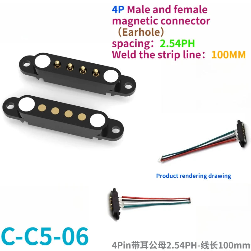 1/5Set 2A DC Magnetic Pogo Pin Connector 2Pin 3Pin 4 5 6 7 8 9 Pin Pogopin Male Female Spacing 2.5/2.80mm Spring Loaded Socket