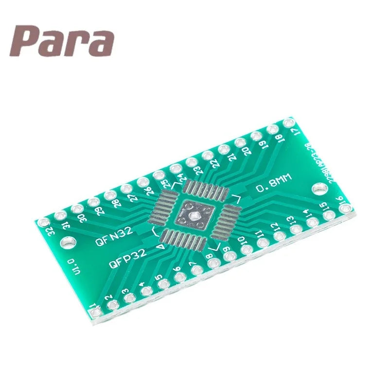 5PCS/LOT QFN32 QFP32 to DIP Turn DIP32 Pinboard SMD 2.54mm Pin Pitch 0.65mm/0.8mm PCB Adapter Plate Transfer Board IC Socket