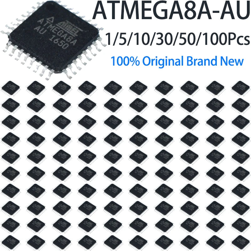 Atmega8A-Au Qfp32 1/5/10/30/50/100Pcs Surface Mount Chip 8 Bit Avr Microcontroller Mcu Original Genuine Electronic Component
