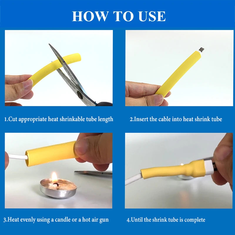 1M/piece 3:1 Heat Shrink Tube with Glue Dual Wall Tubing Diameter 1.6/2.4/3.2/4.8/6.4/7.9/9.5/12.7mm Adhesive Lined Sleeve Wrap
