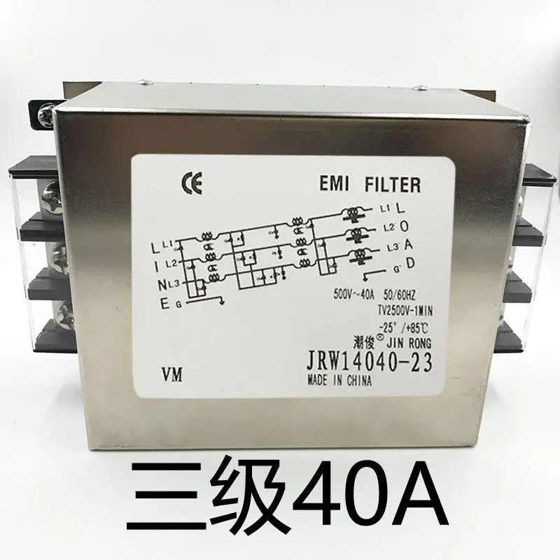 AC EMI anti-interference 380V linear power filter socket purifier three-phase three wire