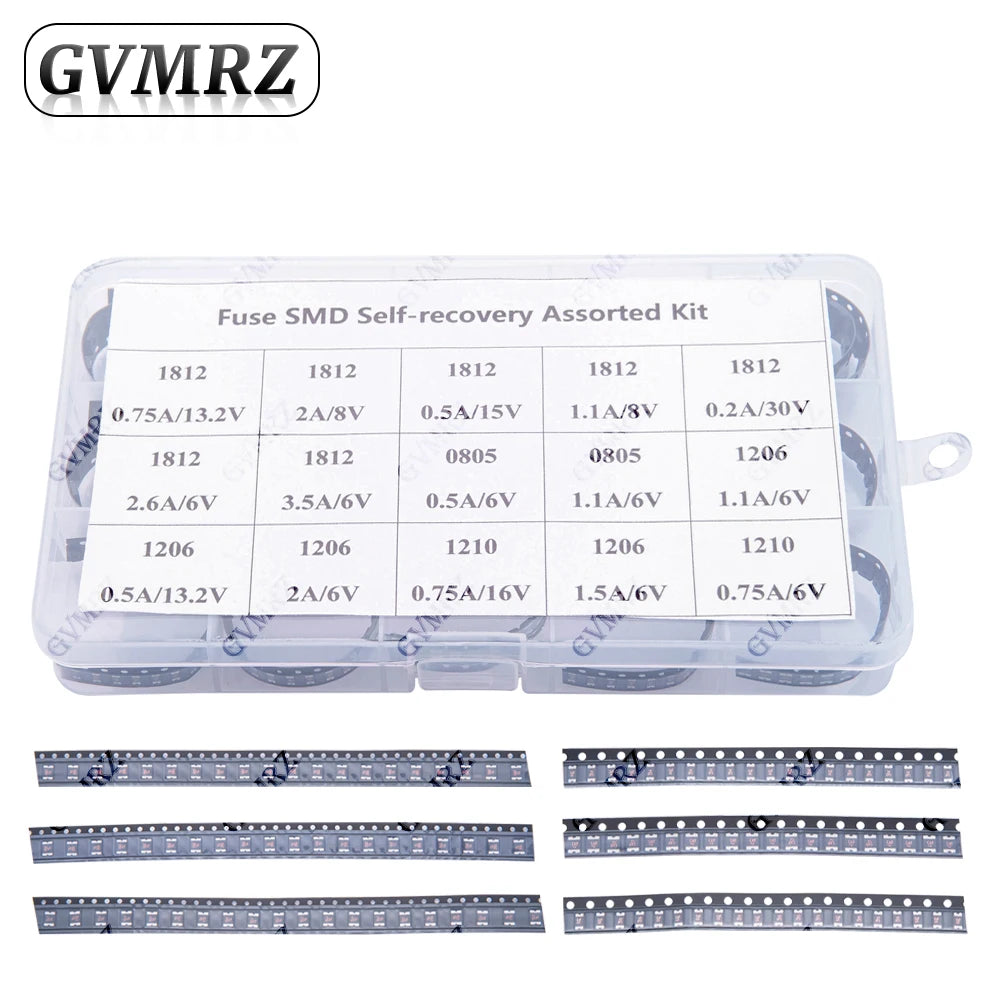 300Pcs 15Values*20PCS 1206 0805 1210 1812 SMD Resettable Fuse kit 0.7A 0.5A 0.2A 2A 1.1A 2.6A 3.5A PPTC PolySwitch Self-Recovery