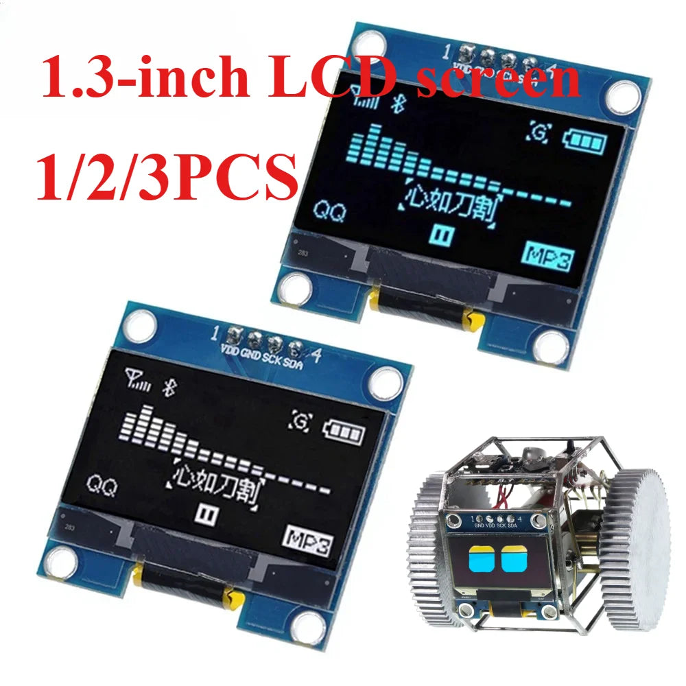 1.3-inch LCD Screen Suitable For DIY Desktop Robot Screen Blue and White I2C IIC Communication 12864 OLED Display Module 4-pin