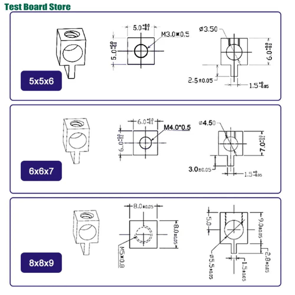 10/50Pcs PCB Screw Terminals Through Hole High Current 30A Copper Square Solder Board Drive Power Wire Terminal Connector