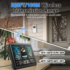 Wireless Weather Station Digital Indoor Outdoor Thermometer Hygrometer with 3 Remote Sensors Sunrise Sunset Forecast Alarm Clock