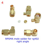 10pcs/lot SMA Male RF Connector RP-SMA Male Jack Plug 90 Degree Right Angle Center Solder Semi-Rigid for RG402 Brass Gold Plated