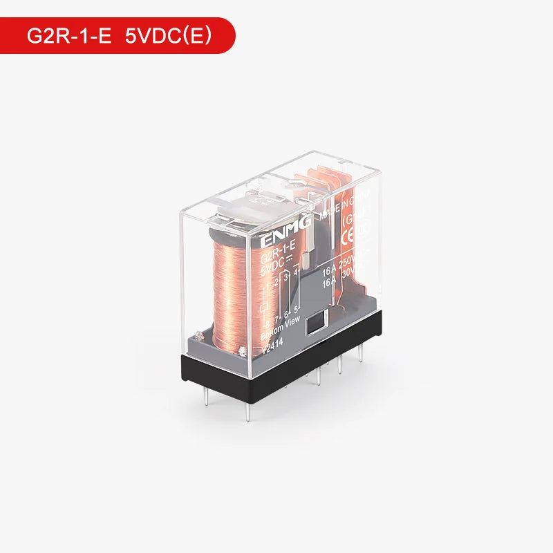 ENMG G2R-1-E / G2R-2 Miniature Low-Power Relay - 5V/12V/24VDC,Solder Terminals (5-Pin/8-Pin) Shock-Resistant Nickel-Plated Alloy