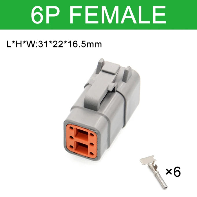 Deutsch Connector DTM Waterproof Automobile Connector With Terminal Male Female Plug&Socket DTM04-2/3/4/6/8/12P DTM06