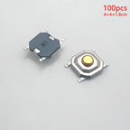 100pcs Tactile Switches 5.2x5.2 Smd Push Button 4*4*1.5mm/1.6/1.7/1.8/1.9/2/2.5/3/3.5/4/4.5/5/6/7/8/9 12V Copper Head Self-reset