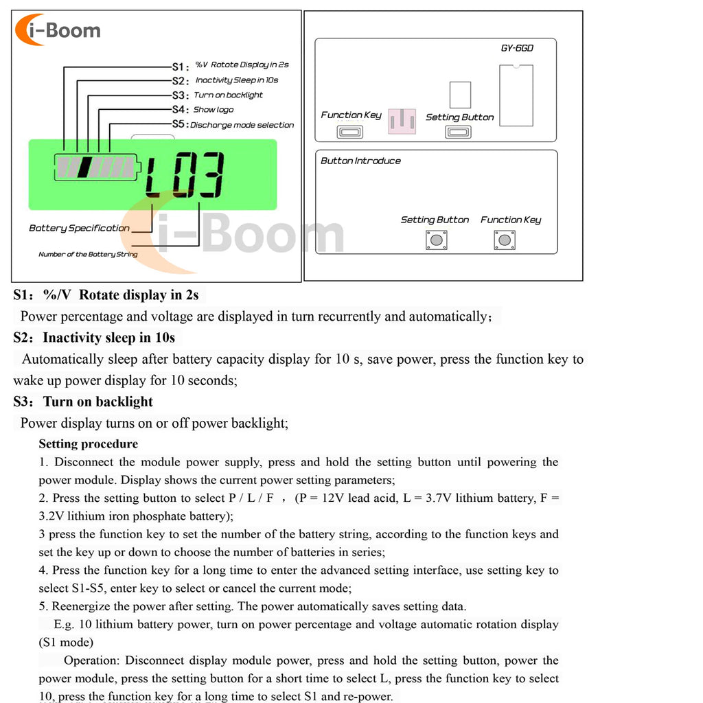 DC6-73V Battery Level Indicator Battery Remaining Charge Percentage Display Voltmeter High Precision Led Digital Display