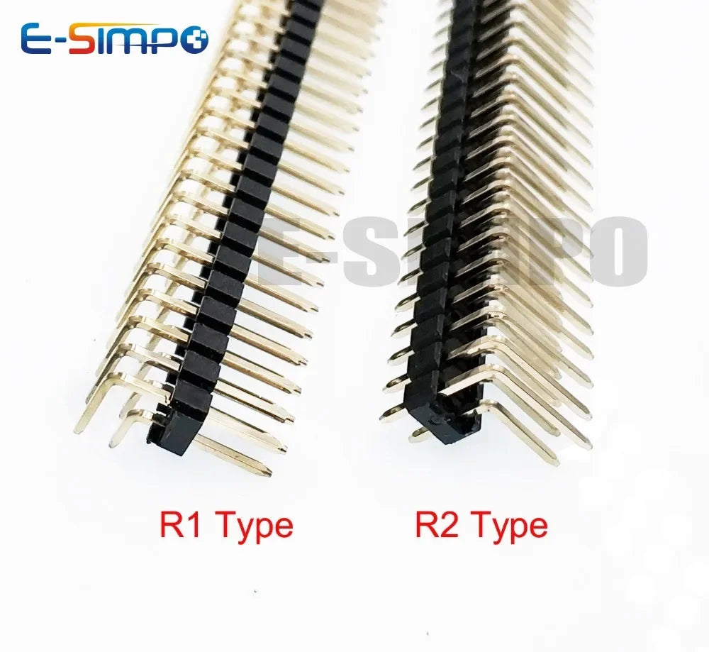 10pcs 2.0mm 1X40P 2X40P 90D RA Right Angle SMD SMT Gold Breakable PCB Board Spacer Single Dual Row Male Pin Header Connector