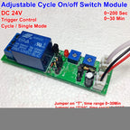 DC 5V 12V 24V 1S-24H Adjustable Delay Time Timer Relay Control Cycle turn ON OFF Switch Infinite Repeat Loop Module