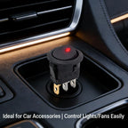 12V LED Boat Switch with Light Car Truck Rocker Switch on/Off Control SPST 3 Pin 2 Position for Marine Auto 1/3/12pcs