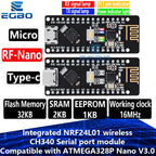 1PCS RF-Nano Nano V3.0, Micro USB Nano Board ATmega328P QFN32 5V 16M CH340, Integrate NRF24l01+2.4G wireless for Arduino