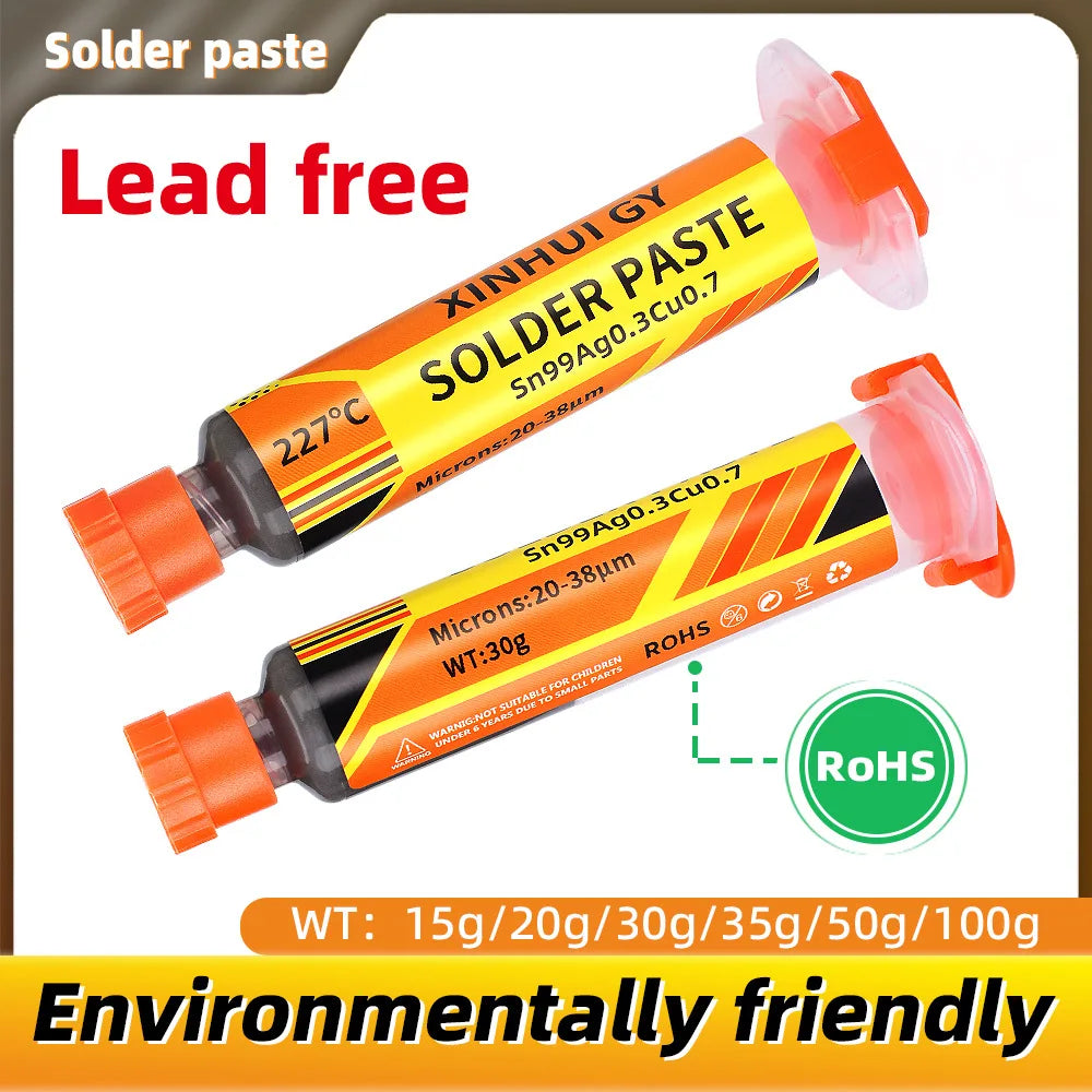 227℃ High Temperature Lead-Free Solder Paste Syringe Type For SMT IC BGA QFN Chip Repair Rework Soldering