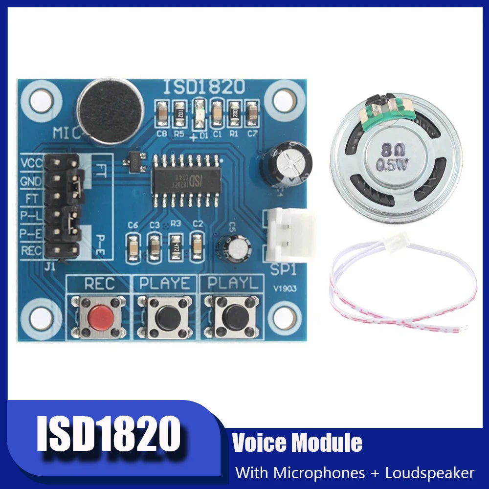 ISD1820 Voice Record Playback Module with Mic Sound Audio Loudspeaker Sound Audio Board for Arduino DIY Electronic Projects