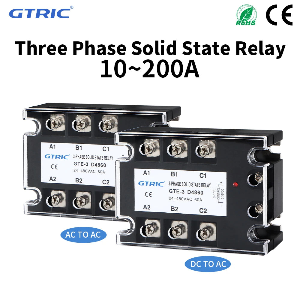 GTRIC Three-phase Solid State Relay DC Control AC AC Control AC 10A25A 40A 60A 80A 100A 120A 150A 200A 380V AC Solid State Relay