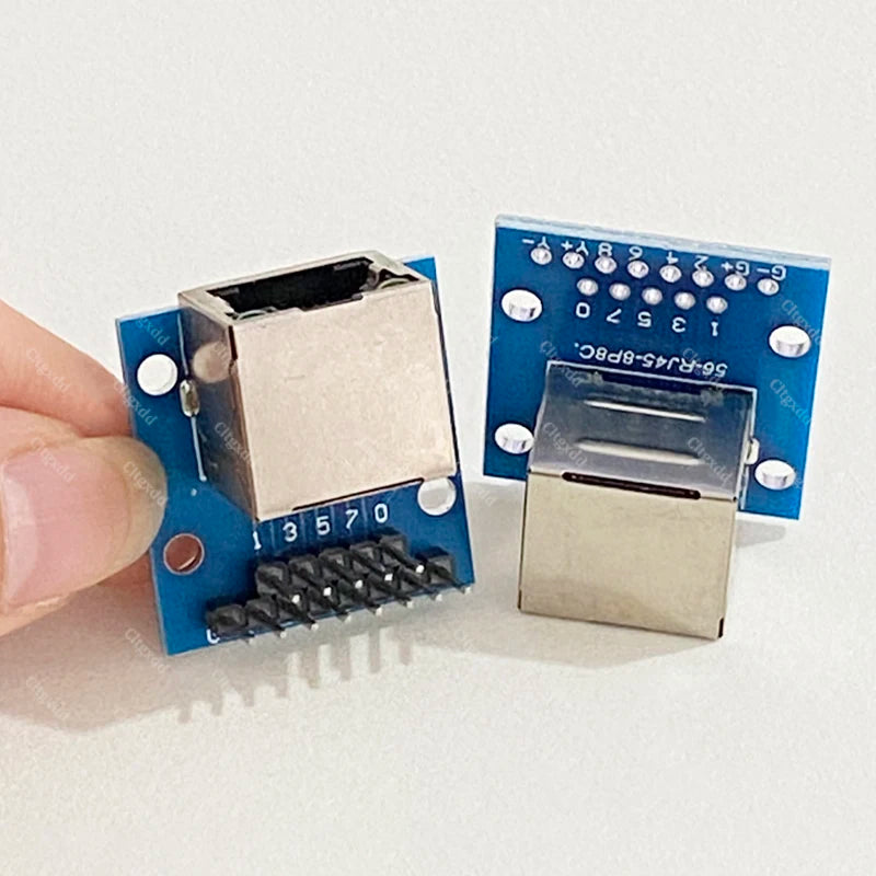 1PCS RJ45 8P8C Female Breakout Board 2.54mm Pin Header Adapter Shielded RJ45 Socket Terminal Test Board For Ethernet Network