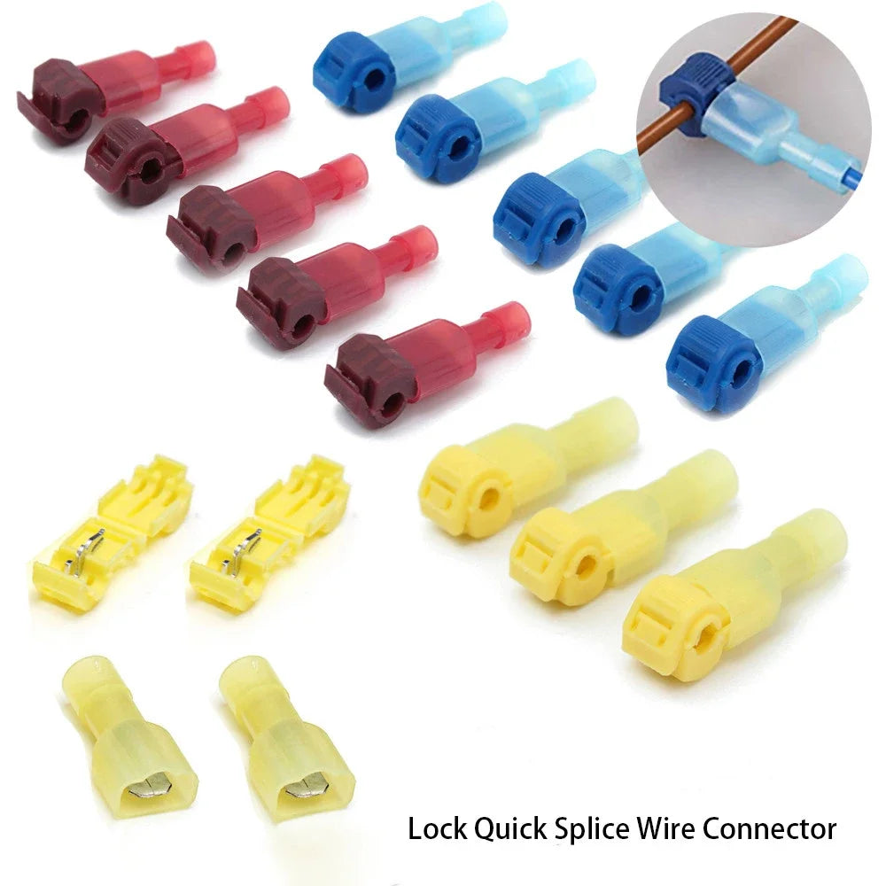 10/20/60/100Pcs T-Tap Connectors Quick Electrical Cable Connector Snap Splice Lock Wire Terminal Waterproof Crimp Wire Terminals