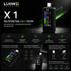 LUOWEI LW-X1 USB C Tester Multifunctional Fast Charging Protocol Analyzer with HD Display Real Time Monitoring For Phone Repair