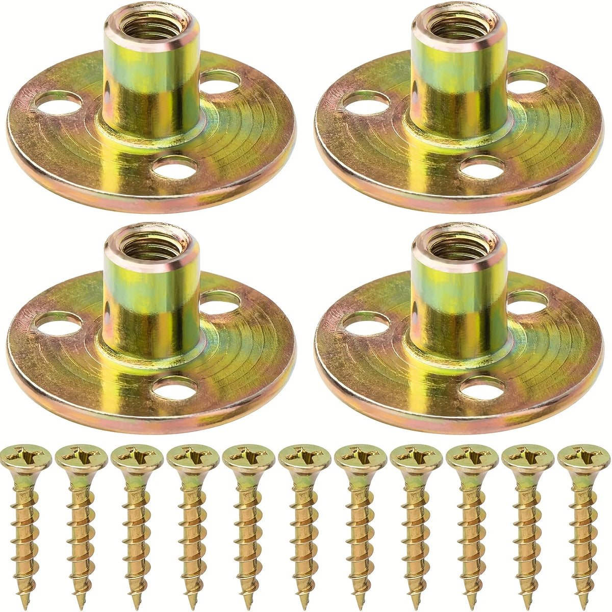 Iron Plate Nut Three-hole Flange Nuts M6 M8 M10 Coupling Thread Furniture Fastener Lock Sofa Furniture Accessory Fastener T Nuts