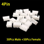 100Pcs/Lot XH2.54 Connector JST 2/3/4/5Pin Female Housing Plastic Shell Plug XH Male/Female Pin Header Dupont Wire Connector