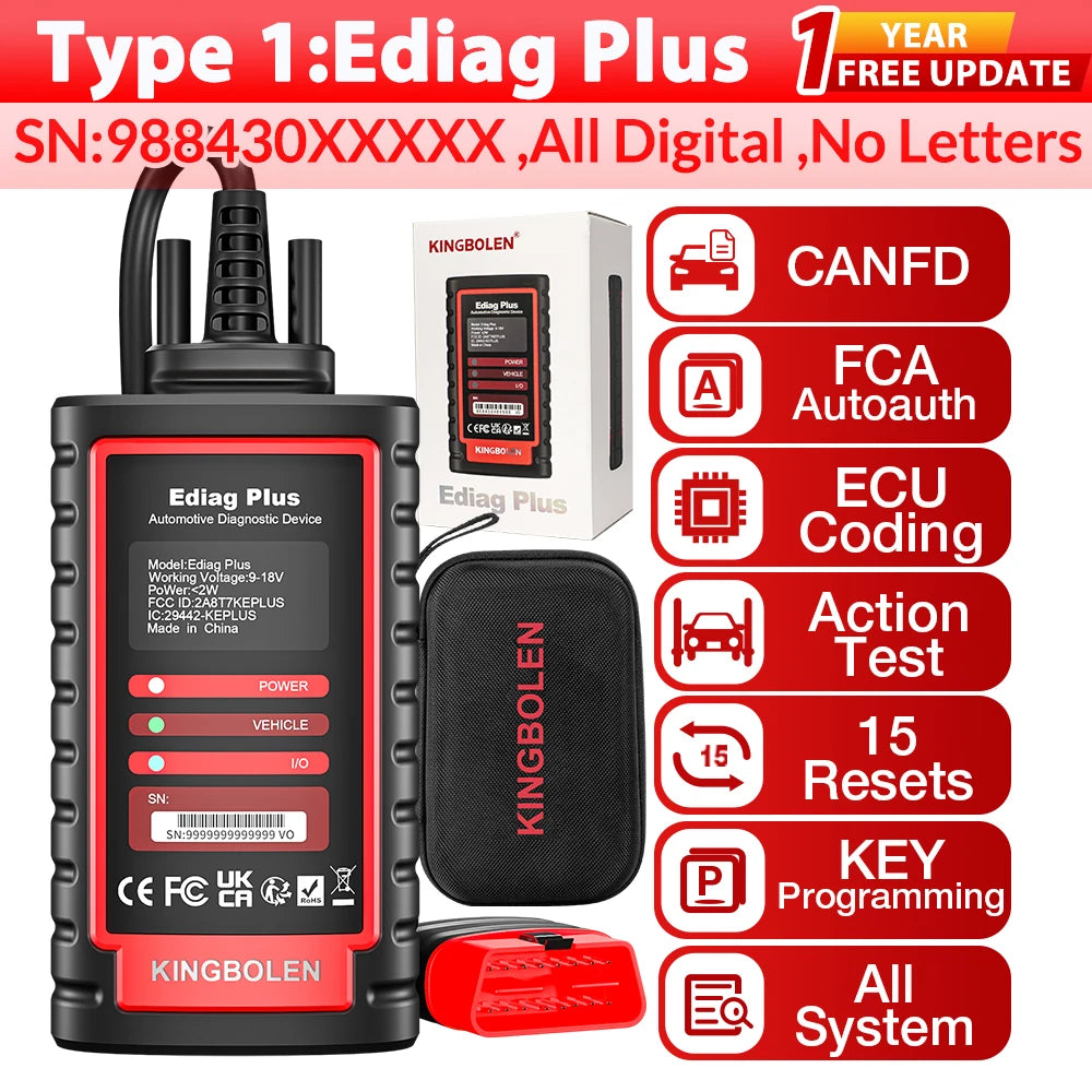 2026 Thinkcar ThinkDiag 2 Ediag Plus ALL Software Canfd Protocol 15 Reset OBD2 Diagnostic Tool Bi-Directional ECU Coding