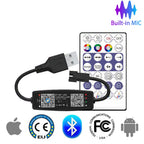 WS2812B RGB LED StringTransparent Green Black Wire Addressable  Wedding Garland Decoration Christmas Lights USB Controller DC5V