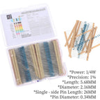 156 Specifications 3120PCS 1/4W Metal Film Resistor Sets 20 Pieces Each 1 Ohm-10M 1% 0.25W