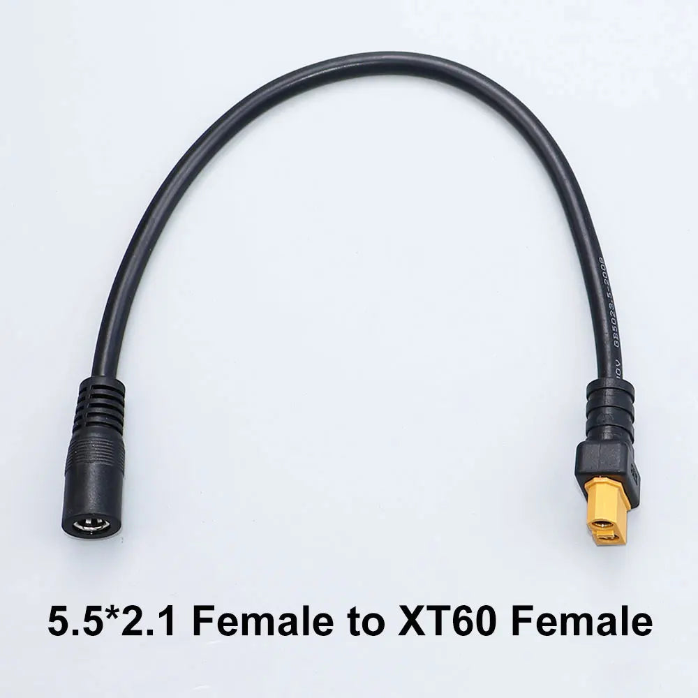 XT60 Plug Male Female Connector to DC 5525/DC5521 Battery Charging Adapter Power Cable For Fly FPV Multirotor Field Repair 15A
