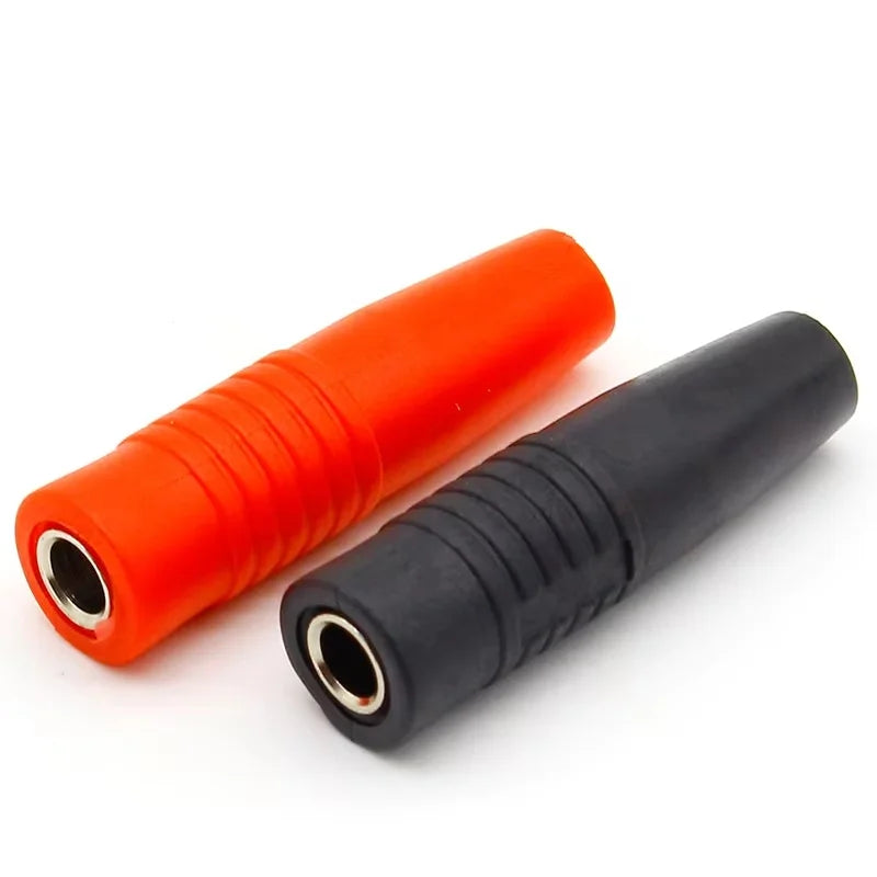 10Pcs 4mm Brass  Banana Female Insulated Jack Plug Wire Solder Connector Red and Black