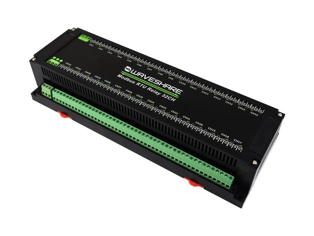 Waveshare Modbus RTU 32-Ch Relay Module, RS485 Interface, With Multiple Isolation Protection Circuits
