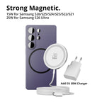 Bonola 25W Magnetic Wirelesss Charger for Samsung S26 Ultra Wireless Fast Charging Pad Type C Cable for Galaxy S26 Ultra