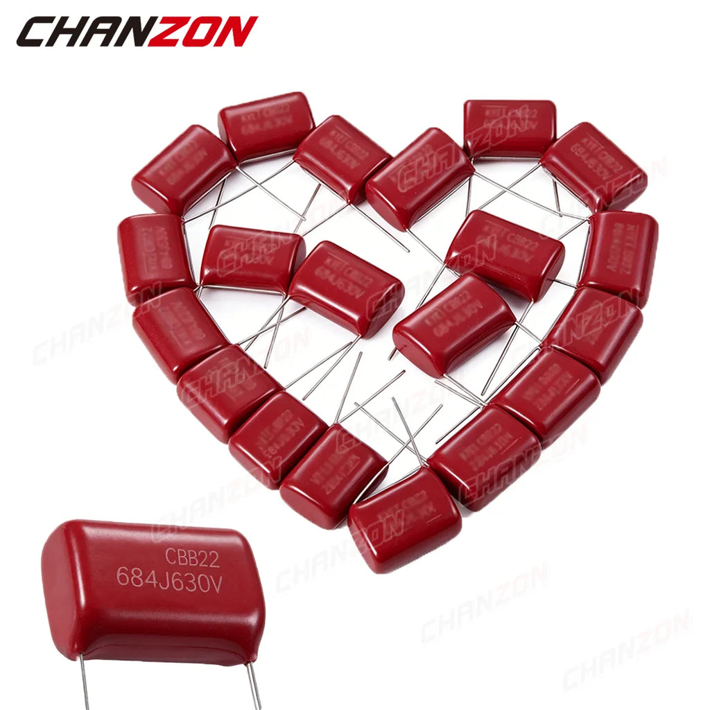 CBB22 Metalized Polypropylene Film Capacitor Assortment Kit 100PF to 820nF 100V-630V Electronic Component for Circuit DIY Repair