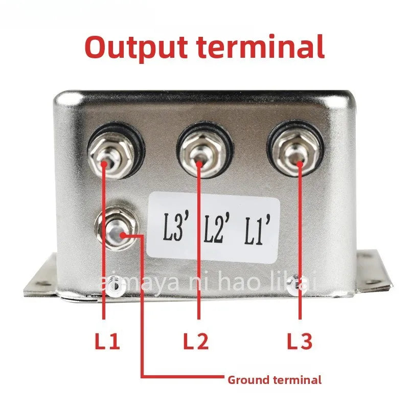 3 Phase AC DC EMI Filter Anti-interference Power Line Filter 380V for Linear Audio Amplifier Purification Socket
