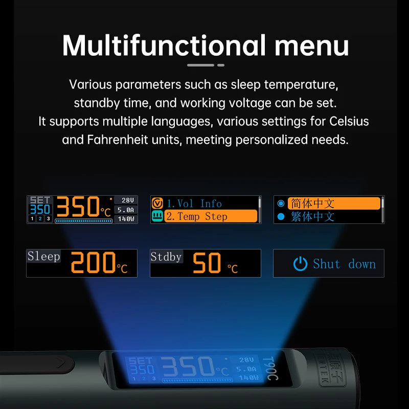 ALIENTEK T90 Smart Soldering Iron PD 140W Adjustable Temperature DC 28V 80-450℃ Welding Solder Station Kit C210 C245 T65 Tools
