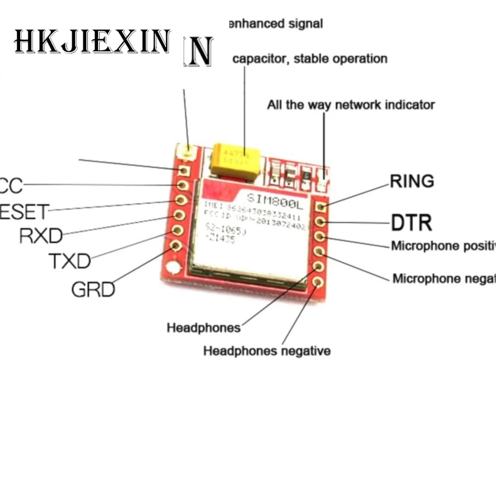 JX 1-10pcs/Smallest SIM800L GPRS GSM Module Kit MicroSIM Card Core BOard Quad-band TTL Serial Port with the antenna
