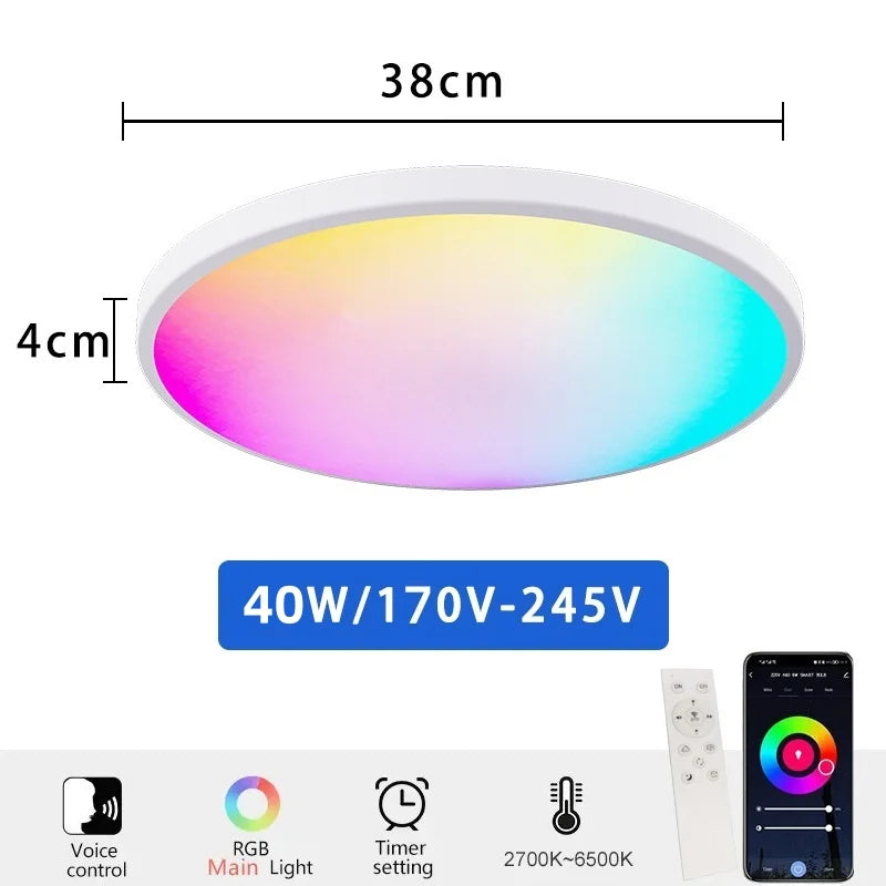 38cm RGB Smart LED Ceiling Light Dimmable Tuya APP Remote Alexa Google Voice Control Living Room Bedroom Home Decor Ceiling Lamp