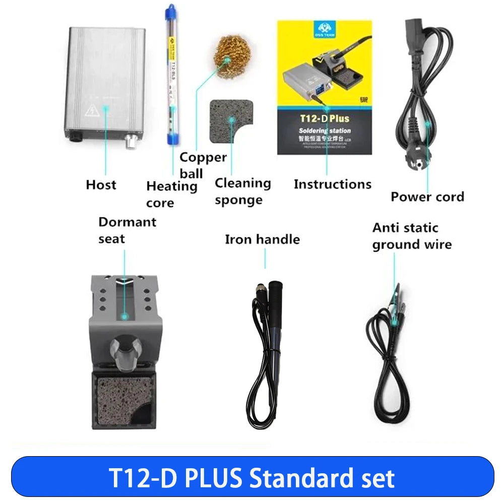 OSS T12-D PLUS Soldering Station Temperature Control Fast Heat For Motherboard Repair With T12 Tips Soldering Iron Welding Tool