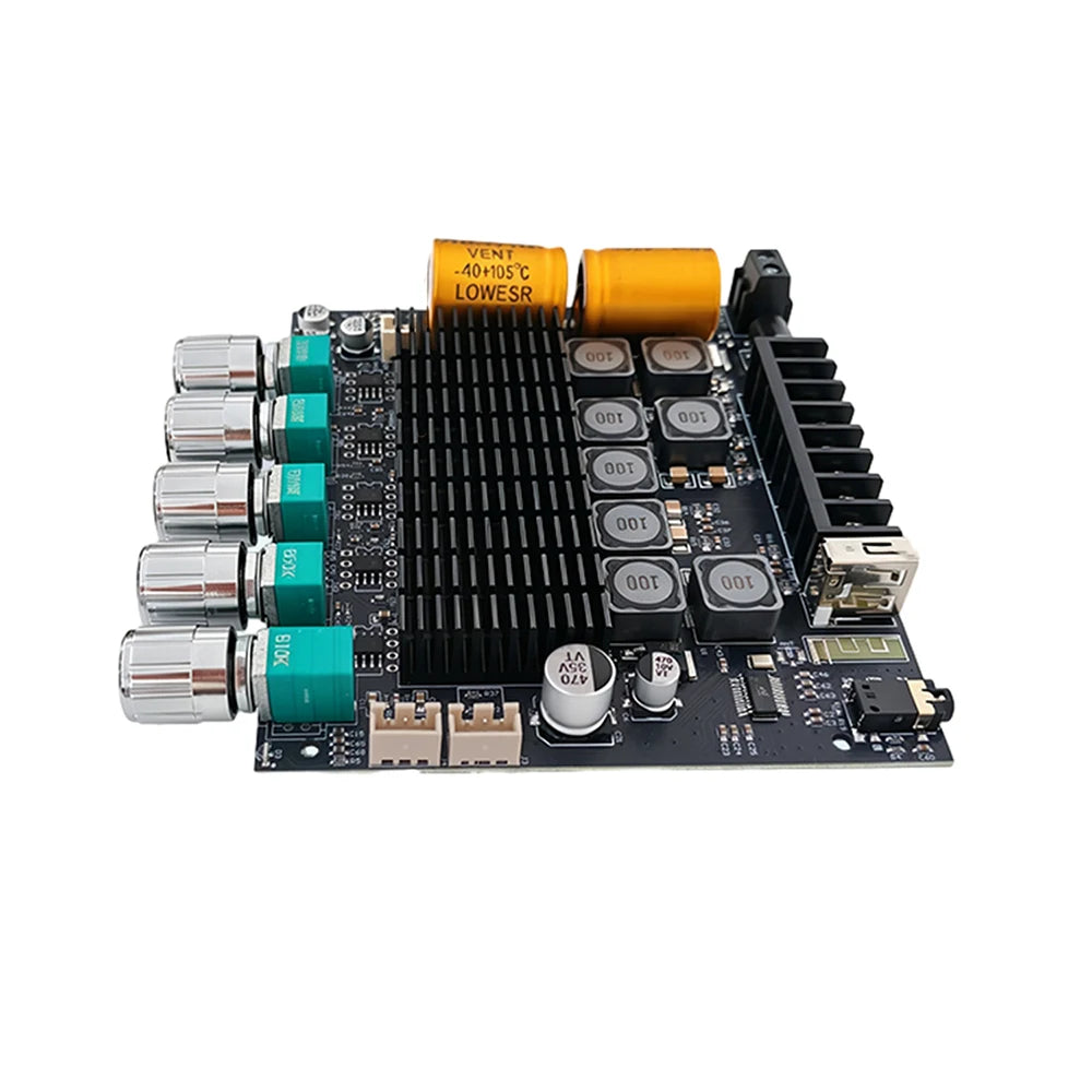 DC12‑24V ZK‑TB22 Audio Amplifier Module 75W+75W+145W+145W 2.2 Channel Bluetooth AUX USB PC Input Treble Bass Adjust