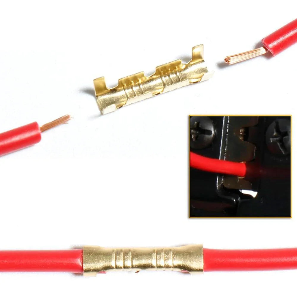 Copper Electrical Wire Connectors Set U-Shaped Crimp Terminals for Fast Wiring Cable Lock 0.5-1.5mm² with Heat Shrink Tube Kits