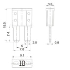 35/70/105pcs Mini M2 Auto Long Foot Fuse Combo Kit 5A 7.5A 10A 15A 20A 25A 30A Micro2 Car Fuse Combination with Puller Tool