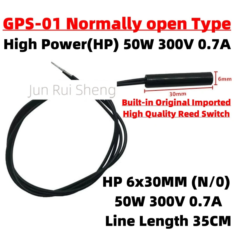 Plastic Reed Contact Switch GPS-01 6*30MM 3Line Normally Open Normally Closed NO/NC Conversion Magnetic Control Induction Sensor