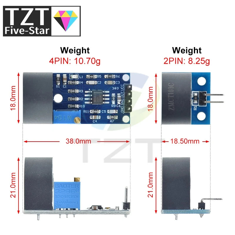 1/3PCS ZMCT103C 5A Range Single Phase AC Active Output Onboard Precision Micro Current Transformer Module Current Sensor