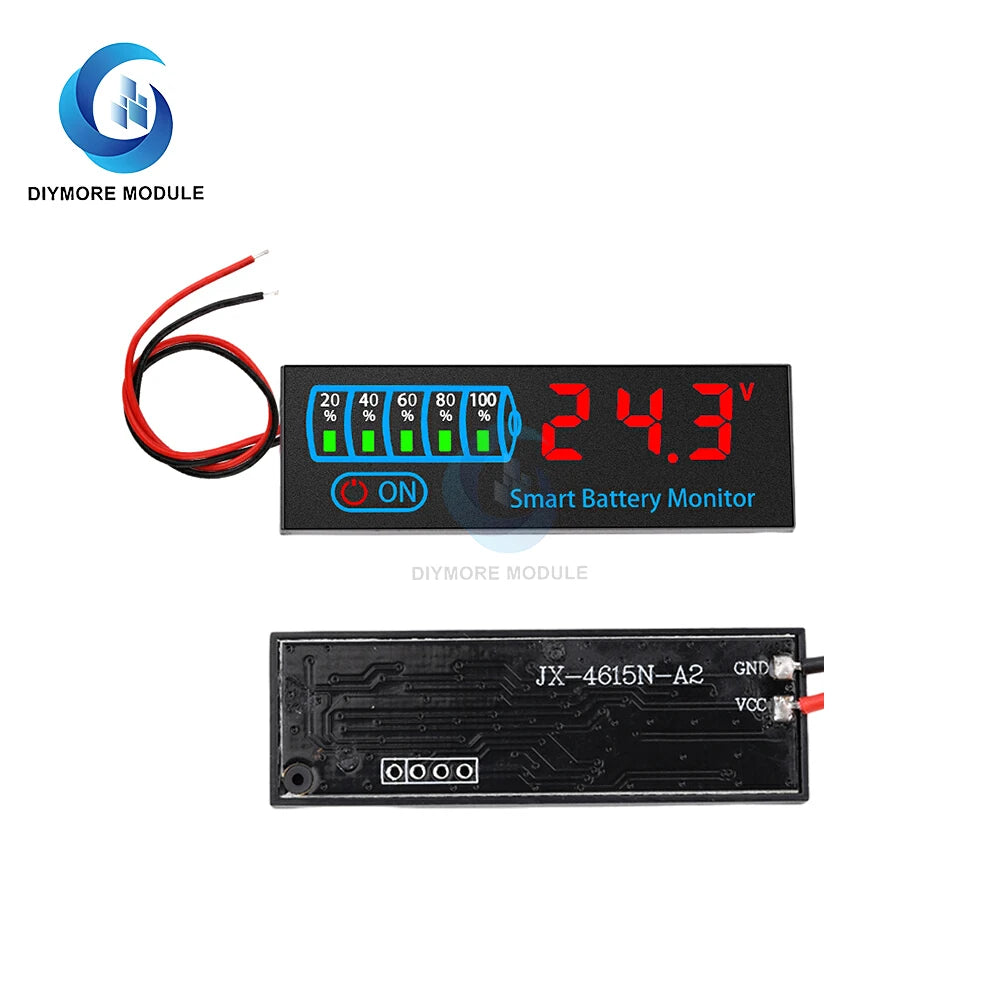 DC 7-55V 1-8S 4165 LED Indicator Voltage Charge Indicator Acid Battery Lithium Battery Universal Battery Charge Indicator Panel