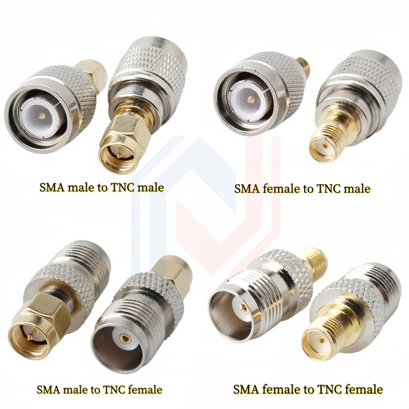 Coaxial RF Connector TNC to SMA Adapter SMA Male/Female to TNC Male/Female SMAKJ Made of Copper