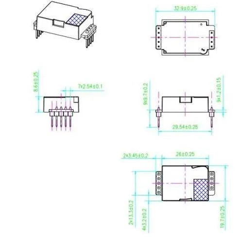 MH-Z19 MH-Z19D CO2 Sensor Module IR Infrared Carbon Dioxide Gas Sensor for CO2 Monitor 400-5000ppm UART PWM Output MH Z19D NDIR