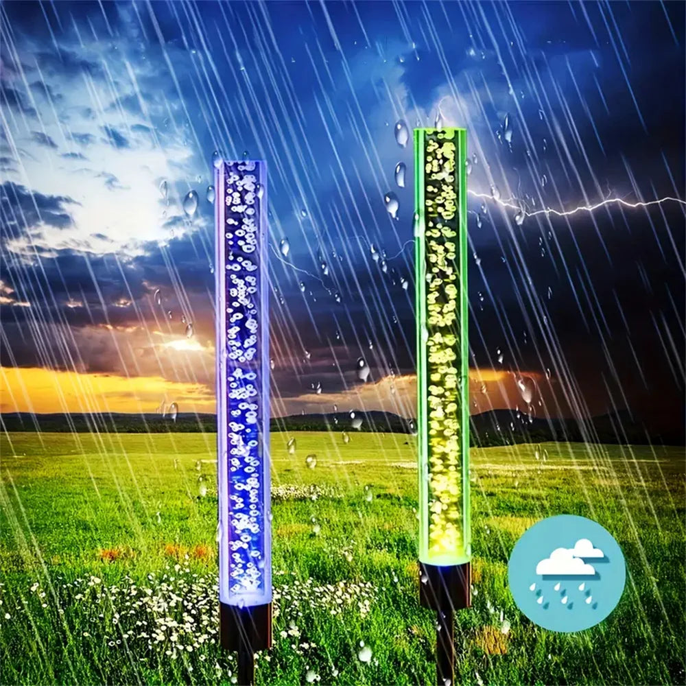 1/2/4PC Solar Reed Lamp Bubble Stick RGB Colorful Acrylic Courtyard Park Scenic Area Lawn Garden Insertion Landscape Lamp