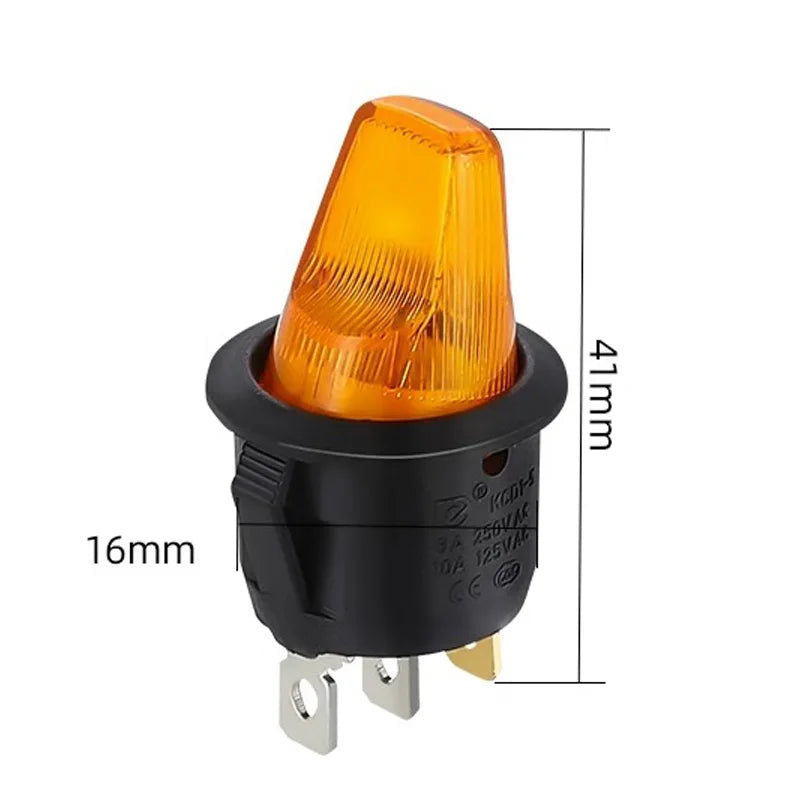 1PCS Rocker Switch ON-OFF 12V  220V LED Illuminated Lamp With Specail Button Toggle Switches For Auto Car Motor