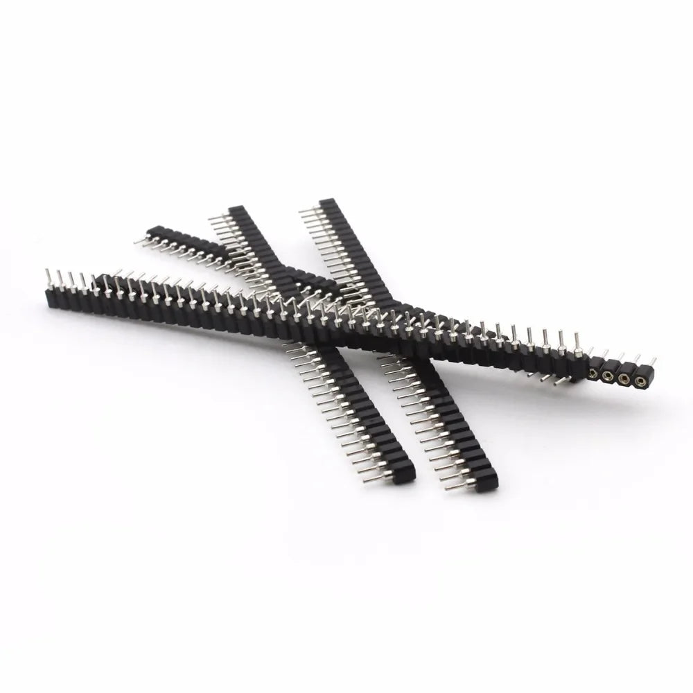 10pcs 2.54mm L7.43/9.7/11.75/17.8mm Round Single Row 1x40Pin Hole Breakable PCB IC Crystal Transistor Female Pin Header Socket